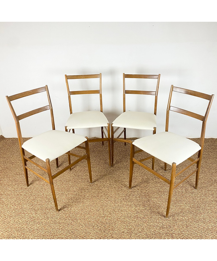 4 Superleggere chairs by Gio Ponti for Cassina