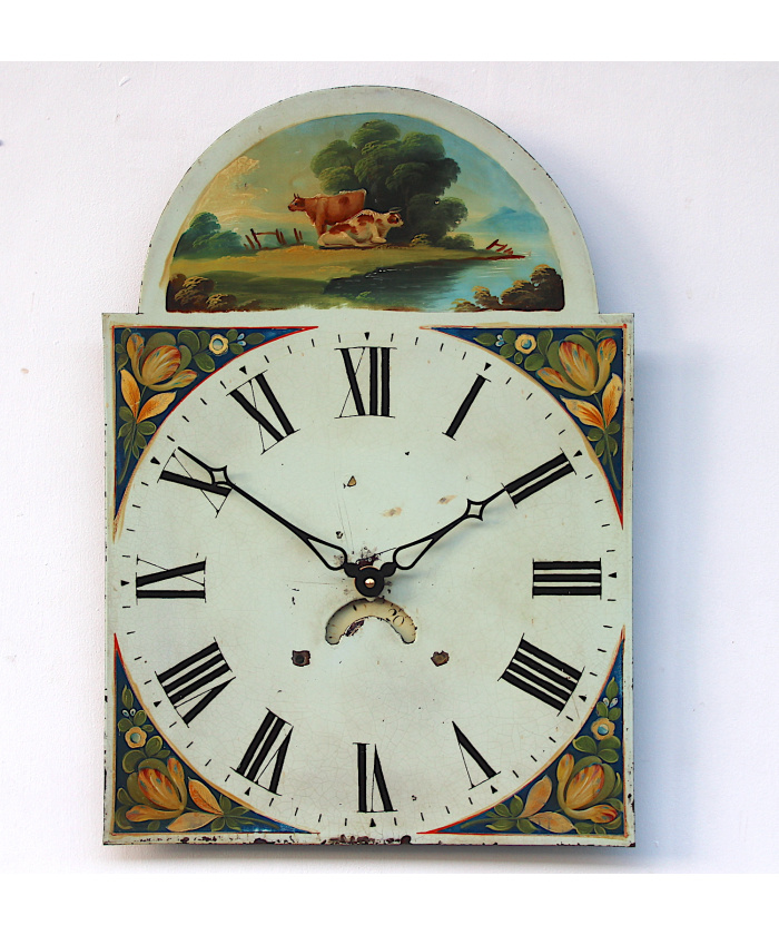 Grandfather Clock Hand Painted Dial, 1800s