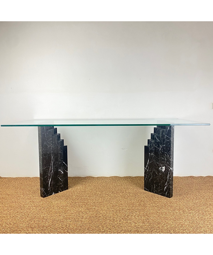Black marble and crystal table