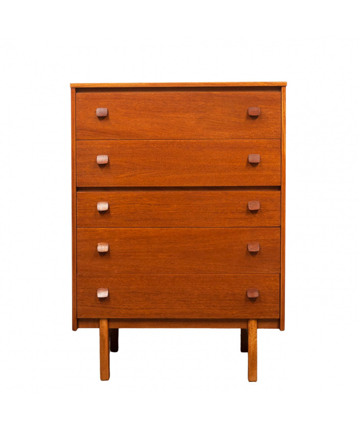Mid Century Teak Chest Of Drawers By Symbol, 1960s