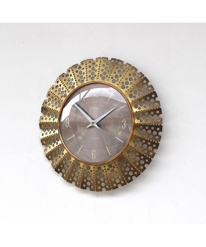 Brutalist Style Wall Clock By Smiths, 1970s