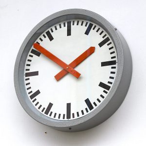 Vintage Commercial Wall Clock By Leipzig VEB, 1960s