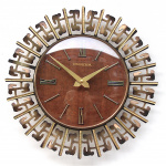 Brutalist Sunray Style Wall Clock by Dugena, 1970s