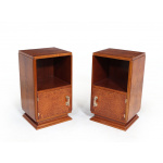 Exquisite Pair Of French Art Deco Bedside Cabinets In Amboyna