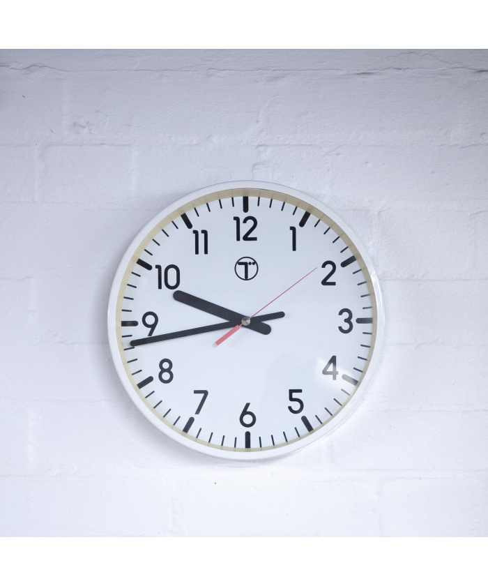 Vintage White Wall Clock By British Telecom, 1980s
