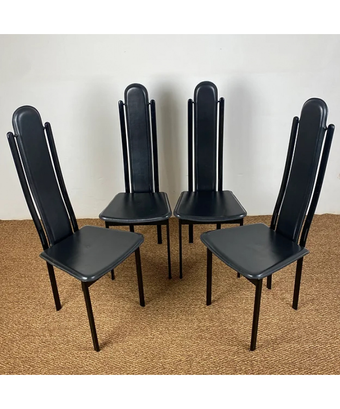Postmodern leather chairs