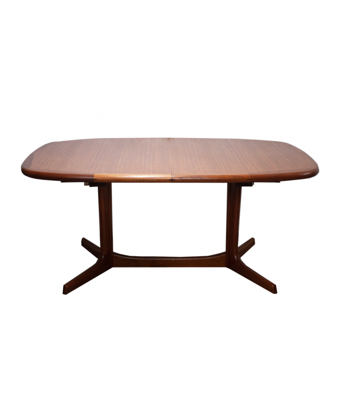 Danish Oval Extending Teak Dining Table By Dyrlund, 1960s