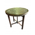 Indian brass topped table with folding legs