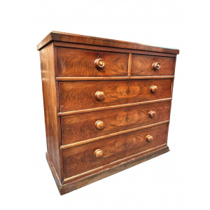 Victorian mahogany chest of two short over three long drawers