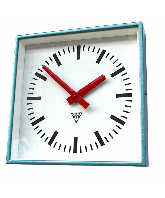 Vintage Steel Commercial Wall Clock, 1970s