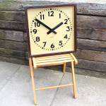 Mid Century Steel Case Vintage Wall Clock Made In Leipzig By RFT, 1950s