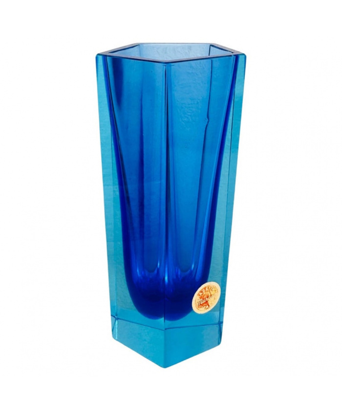 Small Italian Murano Blue Sommerso Glass Vase, 1970s