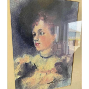 Original Oil Painting Of Woman In Gilt Frame By Artist ‘Roy Freeman’