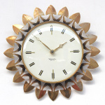 Sunburst Wall Clock Made In Scotland By Westclox, 1960s