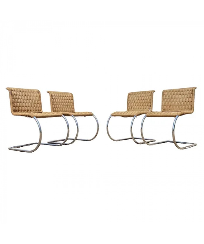 Set of 4 "MR10" Chairs designed by Mies Van der Rohe 1960s
