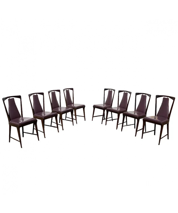 Set of 8 Dining Chairs Designed by Osvaldo Borsani for Atelier Borsani Varedo