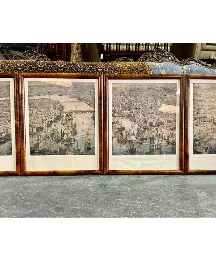 Set of Reinbeck Panoramic framed prints of Nelson’s London 1804