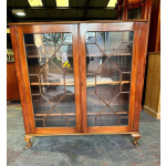 Antique mahogany astral glazed two door cabinet
