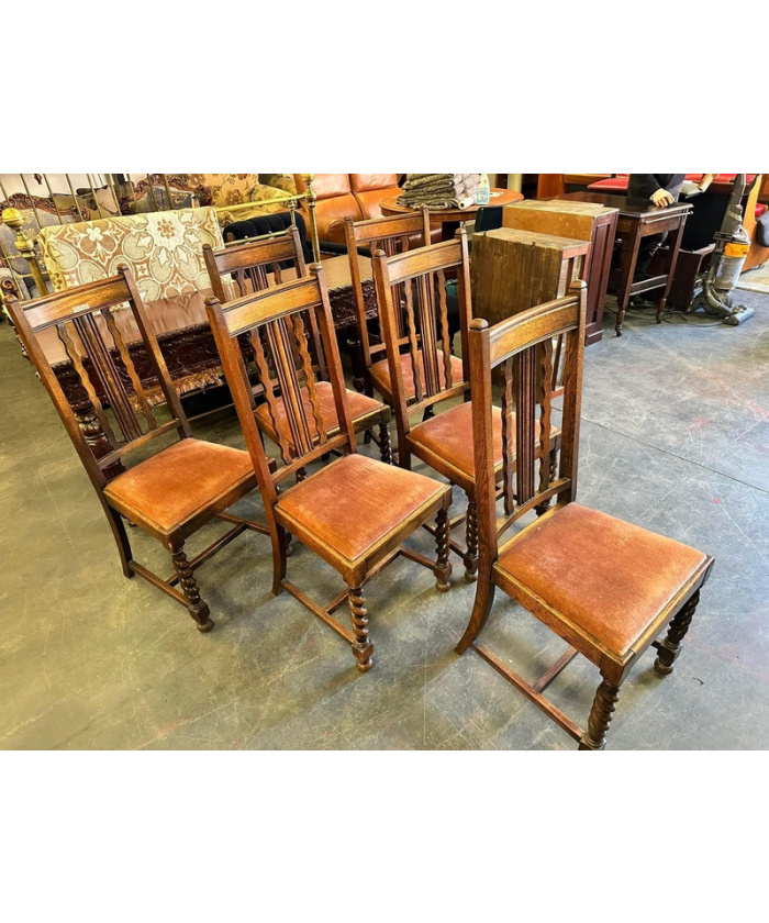 Set Of Six Early 20th Century Oak Chairs