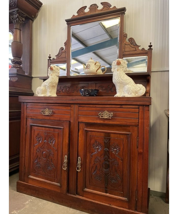 Victorian mahogany mirror back sideboard, 1800s
