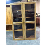 Vintage very sturdy, strong two door glazed cabinet