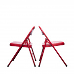 Folding Red Metal Chairs, 1980s