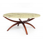 SWEDISH MID CENTURY ROSEWOOD AND MARBLE SPIDER COFFEE TABLE