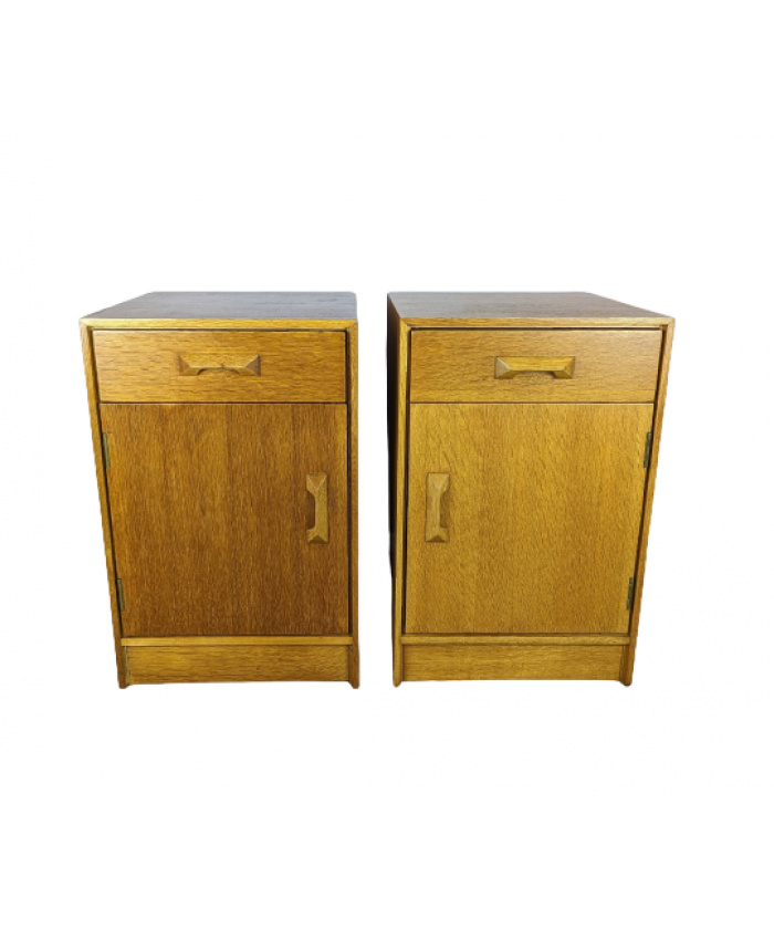 Mid Century Bedside Tables. Pair of Stag Concord bedside cabinets
