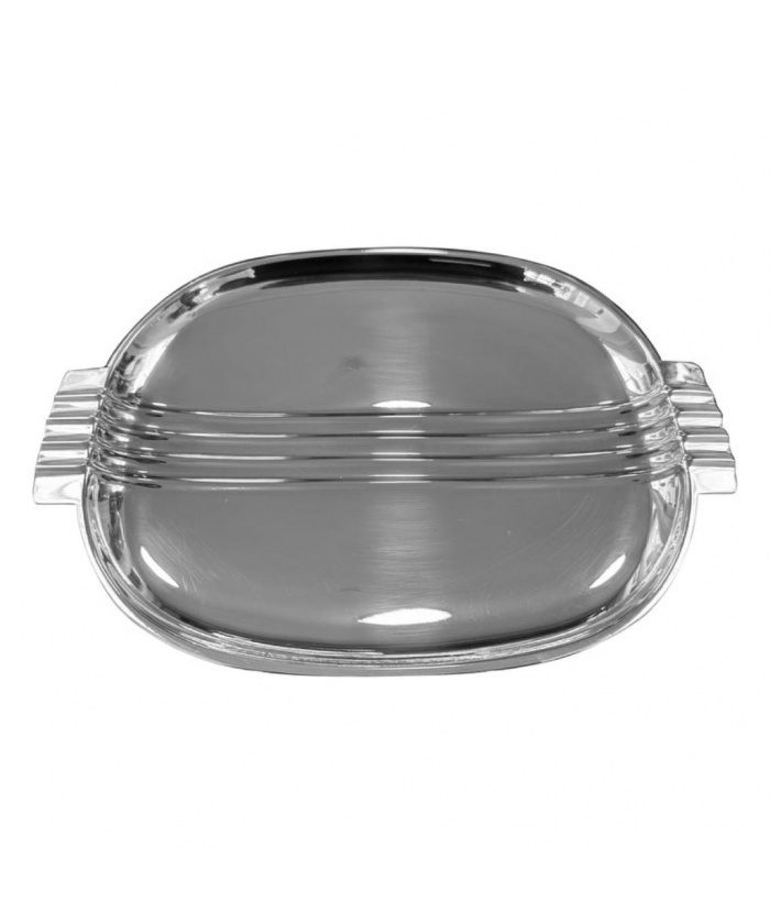 English 1930s Art Deco silver-plated serving tray or dish