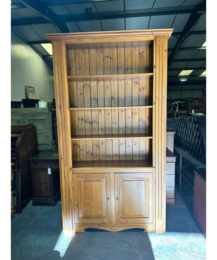 Substantial very heavy, solid pine bookcase