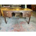 Vintage oak four drawer military / teachers desk