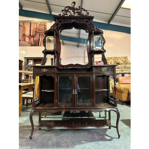 Late Victorian / Early Edwardian Ornate Mirror Back Sideboard