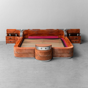 Rosy Space Age Radaelli 70s Vintage Modern Bed