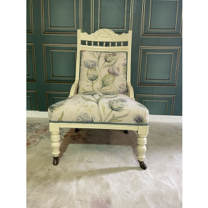 Edwardian Cream Painted Nursing Chair