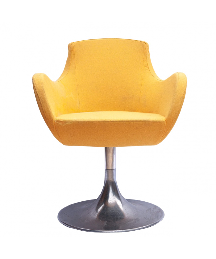 Mid-Century Yellow Italian Swivel Chair, 1960s