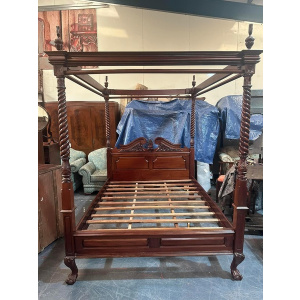 Reproduction mahogany four poster bed frame