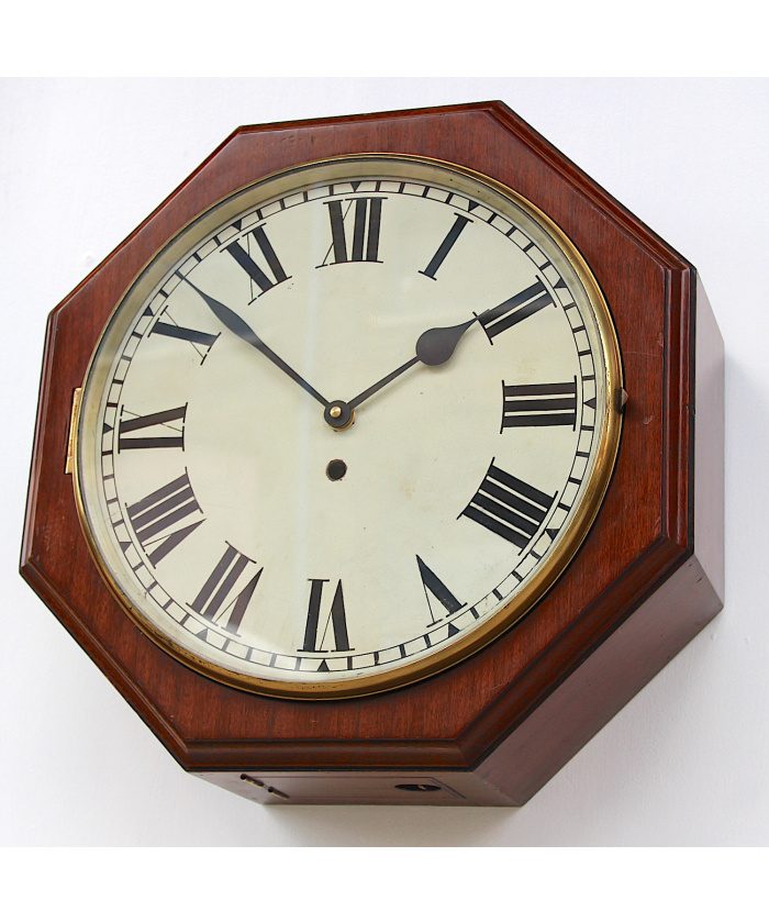 Smart Mahogany Vintage Bank Style Wall Clock, 1940s
