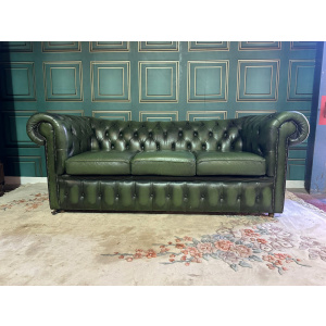 Vintage green Chesterfield sofa
