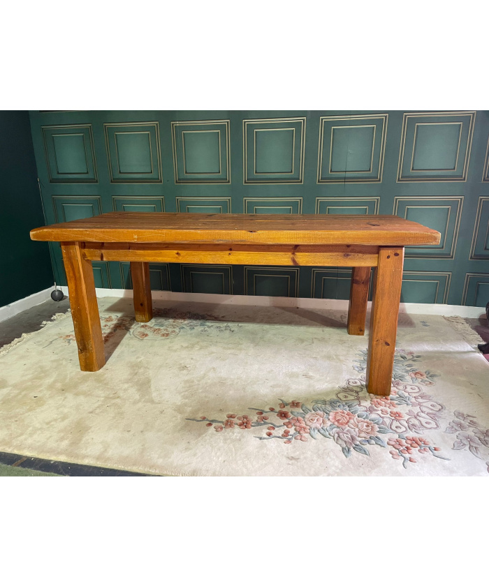 Very chunky, rustic solid pine dining table