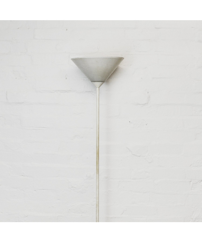 White Enamelled Torchiere Metal Floor Lamp By SCE, 1970s