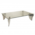 Vintage Glass & Aluminum 'Fipper' Coffee Table By Matthew Hilton For SCP, 1980s