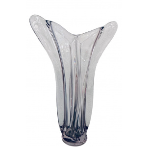 French Art Glass Crystal Vase, 1960s