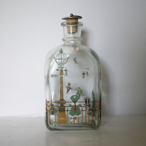 Vintage Glass Danish Christmas Decanter By Michael Bang & Jette Frolich For Holmegaard, 1980s