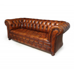 Vintage Leather Buttoned Chesterfield Sofa, 1960s