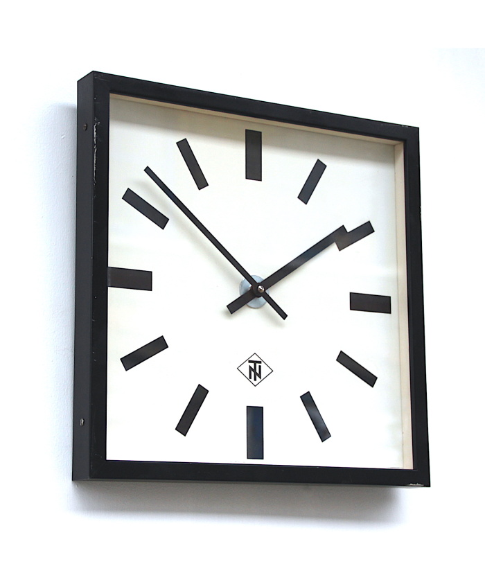 Vintage Steel Commercial Wall Clock, 1960s