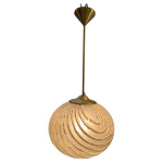 Gold Tinted Glass Hanging Light, 1970s
