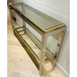 Jean Charles Brass & Chrome Console Table, 1970s