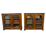 Pair of French Glazed Oak Bookcases or Display Cabinets