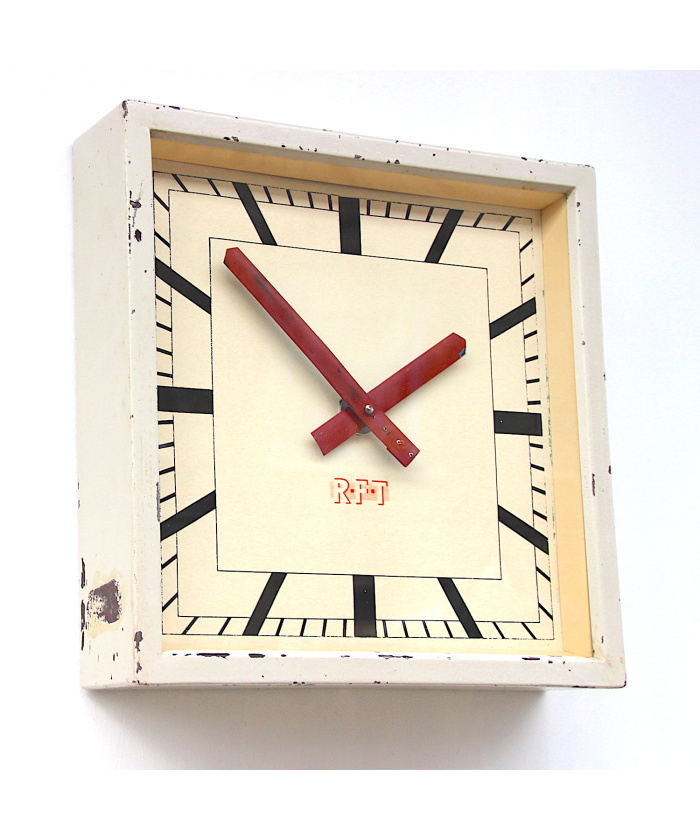Vintage Square Wall Clock By RFT, 1950s