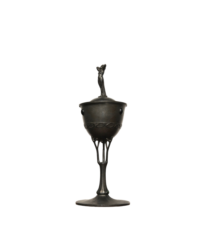 Art Nouveau Pewter Ornamental Vase Stamped B&G Imperial Zinn, 1900